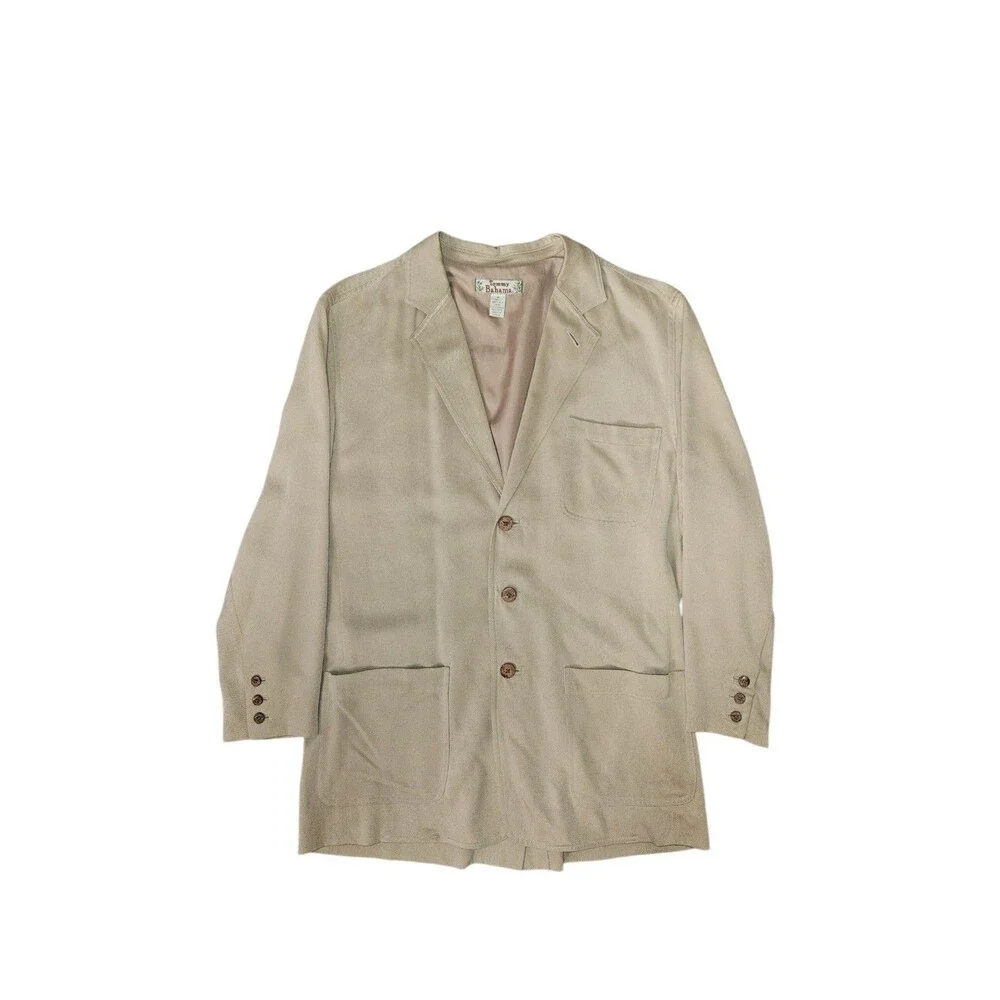 Vintage Tommy Bahama Men's 100% Silk Khaki Blazer Size M